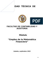 Matemática Financiera 2009 y 2010