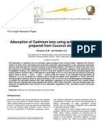 Adsorption of Cadmium Ions Using Activated Carbon Prepared From Coconut Shell