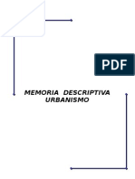 Memoria Descriptiva Urbanismo