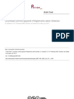 La Presse Comme Appareil D'hégémonie Selon Gramsci