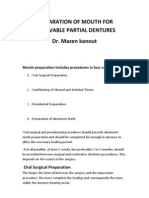 Preparation of Mouth For Removable Partial Dentures Dr. Mazen Kanout