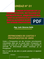 Unidad I Curso - Costos y Presupuestos de Obras