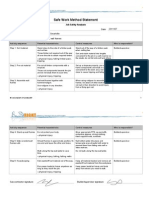 Example Safe Work Method Statement