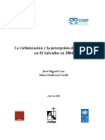 La Victimización y La Percepción de Seguridad en El Salvador en 2004