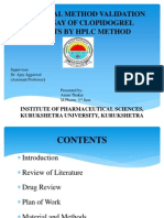 Analytical Method Validation of Clopidogrel Tablets BR HPLC