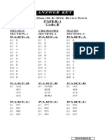 Answer Key: 12 ABCD (Date: 06-11-2011) Review Test-6