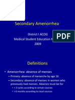 Secondary Amenorrhea