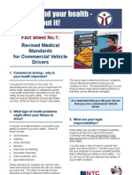 Fact Sheet No.1:: Revised Medical Standards For Commercial Vehicle Drivers