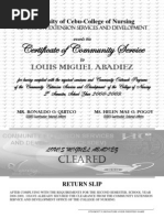 Certificate of Community Service: Louis Miguel Abadiez