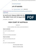 Air Link Pty LTD V Paterson (2005) HCA 39 (2005) 218 ALR 700 (2005) 79 ALJR 1407 (10 August 2005)