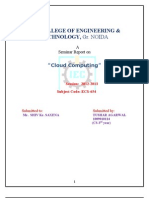 Iec College of Engineering & Technology, Gr. Noida: Cloud Computing