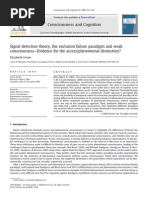 Irvine 2009 Signal Detection Theory, The Exclusion Failure Paradigm and Weak Consciousness-Evidence For The Accessphenomenal Distinction