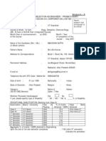 Annexure - A Application For Selection As Engineer / Probationary Officer in Indian Oil Corporation Limited