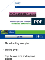 Lab Report Writing FOOD CHEMISTRY 