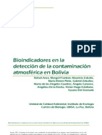 Deteccion de Bioindicadores en Bolivia .Rafael Anze, Margot Franken, Mauricio Zaballa