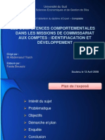 Les Compétences Comportementales Dans Les Missions de Commissariat Aux Comptes Identification Et Développement