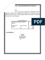 Assignment #1: FACTOR ANALYSIS ON "Satisf - Sav": KMO & Bartlett's Test