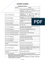 Academic Calender 2012-13 Odd Sem