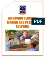 Managing Decision Making and Problem Solveing