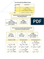 Physics Formulas Due Midterm Exam