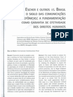 O Caso Escher e Outros vs. Brasil e o Sigilo Das Comunicações Telefônicas: A Fundamentação Como Garantia de Efetividade Dos Direitos Humanos