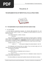 The Unit No. 9: The Implementation of Repetitive (Cyclic) Structures