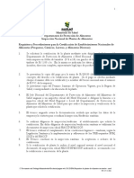 Requisitos de Plantas de Alimentos Nacionales