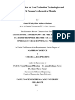 Literature Review On Iron Production Technologies and COREX Process Mathematical Models