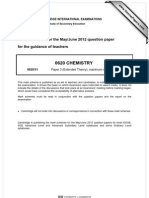 Form 4: IGCSE Chemistry Markscheme Paper 31 2012