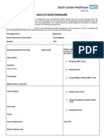 Occupational Health Questionnaire