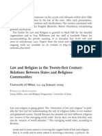 Law and Religion in The Twenty-First Century: Relations Between States and Religious Communities