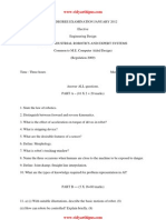 Industrial Robotics and Expert Systems Question Paper 2012