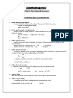 Mechanics of Fluids 2 Marks (ALL-Units)