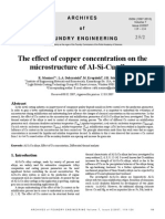 The Effect of Copper Concentration On The Microstructure of Al-Si-Cu Alloys