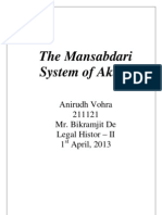 Legal History - Mansabdari System