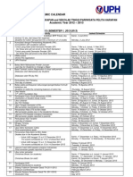 Academic Calendar - 2013: Universitas Pelita Harapan and Sekolah Tinggi Pariwisata Pelita Harapan