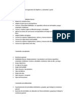 Memoria Organizativa de Objetivos y Contenidos 6 Grado