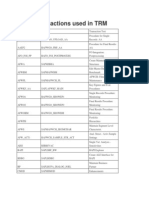 Major Transactions Used in TRM