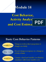 Cost Behavior, Activity Analysis, and Cost Estimation