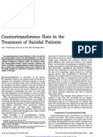 Countertransference Hate in The Treatment of Suicidal Patients