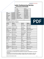 Conference Local Access Numbers