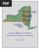 Authorities Budget Office 2013 Annual Report