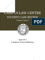 Campus Law Centre Student Law Review Vol. I Issue I