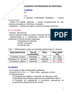 Aspectos Fisiológicos e Nutricionais Da Gestante