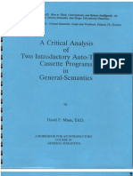 A Critical Analysis of Two Auto-Tutorial Programs in General Semantics 