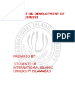 Project On Development of New Business: Prepared By: Students of Internatiomal Islamic Unversity Islamabad