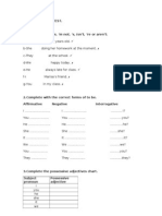 Examen Units 1 and 2 English Plus 1