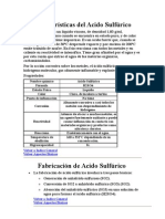 Características Del Acido Sulfúrico