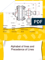 Phantom Section Hidden Cutting/viewing Leader Hidden Center Visible/Feature Extension Break Visible/Feature Section Extension Break Dimension