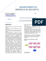 (Biomatrics in Security) : Bioinformatics